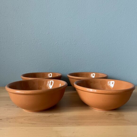 S/4 Vintage Terra Cotta Ceramic Bowls by Pier 1 Imports - Picture 3 of 8